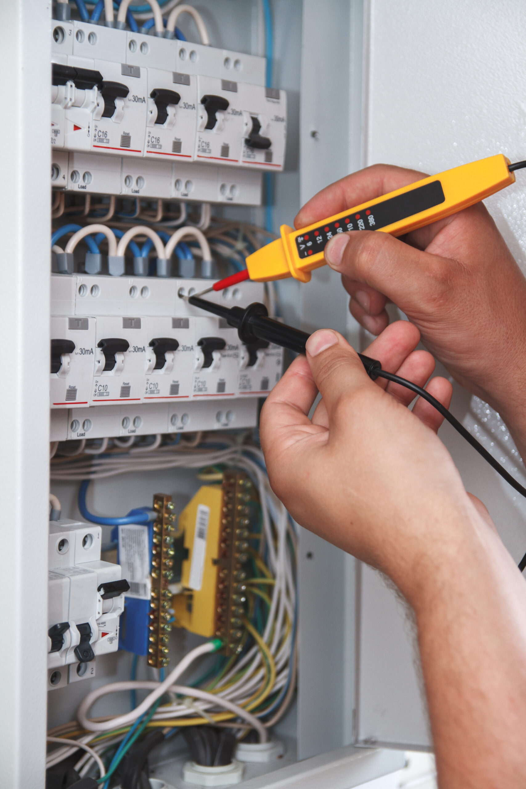 Electrician Working On Multimeter